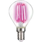 LightMe LED Pink Coloured Filament Golf Ball 4W SES E14 Light Bulb