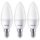 3 Pack of Philips 5.5W = 40W SES E14 LED Opal Candle Bulbs Warm White 2700K