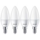4 Pack of Philips 4.9W = 40W SES E14 LED Opal Candle Bulbs Warm White 2700K