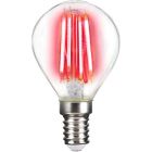 LightMe LED Red Coloured Filament Golf Ball 4W SES E14 Light Bulb