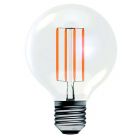 BELL 60215 - Aztex 6W ES E27 LED Filament 80mm Clear Globe, Warm White 2700K Dimmable CRI 90