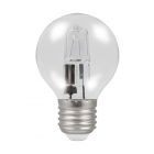 Crompton 18W (24W) ES E27 Golf Ball 45mm Round Clear Halogen Bulb, 2700K Dimmable