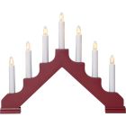 Wooden Candle Bridge Arch 7-Light - Red (3W 34V)