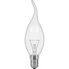 Luxram 60W SES/E14 Incandescent Clear Bent Tip Candle - Dimmable - Warm White 2700K