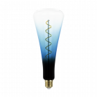 Decorative LED Spiral Filament Lamp 4W ES/E27 Black to Blue Gradient Glass