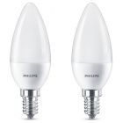 2x Philips LED Candles 7W=60W SES/E14 Opal Cool White 4000K