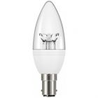 DOM109 - 3.4W 240V SBC B15 38mm Clear Candle Light Bulb, Cool White 5000K