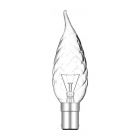 Luxram 25W SBC/B15 Twisted Clear Candelux Bent Tip Flared Candle Light Bulb
