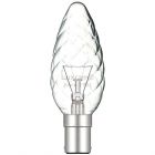 Luxram 60W 240V SBC B15 Twisted Clear 35mm Candle Light Bulb