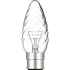 Luxram 25W 240V BC B22 C35 Twisted Clear Candle Light Bulb