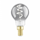 4W LED Golf Ball Lamp with Spiral Filament and Smoked Glass, 4W SES/E14 Dimmable