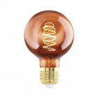 LED Spiral Filament Lamp Copper 60mm Globe 4W ES/E27 Warm White Dimmable