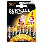 Duracell Plus Power AAA LR03 MN2400 Alkaline Batteries 8 Pack (Expiry. 2028)