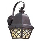 DAR Wexford 1 Light Lattice Lantern Bronze Outdoor Wall Light