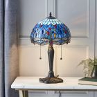 Interiors 1900 T009SH30-DB6 Tiffany Dragonfly Blue Small Table Lamp