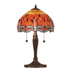 Interiors 1900 T077SH30-DB6 Tiffany Dragonfly Flame Small Table Lamp