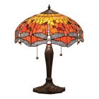 Interiors 1900 T077SH40-DB6 Tiffany Dragonfly Flame Medium Table Lamp