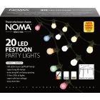 Noma 12m 20 Static Festoon LED Multi Colour Party Lights