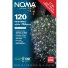 NOMA 11.9m 120 LED Multi Function Cool White with Clear Cable Light Set