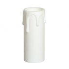 White Plastic Candle Drip Tube for Lamp Holders, 27mm Internal Diameter x 53mm Long