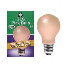 BELL 01529 - 25W 240V ES E27 GLS Pink Coloured Outdoor Light Bulb