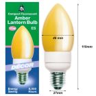 BELL 00720 11W = 60W 220-240V ES E27 Softone Amber Energy Saving Lantern Candle Bulb