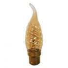 40W 240V BC B22 Bayonet Gold Twisted Flame Bent Tip Candle Light Bulb