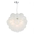 Dar BUB0602 Bubbles 6Lt Pendant Polished Chrome Frosted Glass
