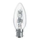 42W 240V BC B22d Halogen 35mm Clear Candle, Warm White 2700K