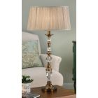 Interiors 1900 LX123SHW-LX124TB New Classics Polina Antique Brass Large Table Lamp & Beige Shade