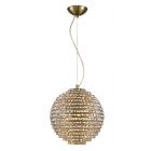 Impex Lighting CFH608241/L/AB Nord 4 Light Antique Brass And Crystal Pendant Ceiling Light