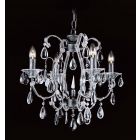 Impex Lighting CO03339/04/S Versailles 4 light Silver Crystal Ceiling Chandelier Light
