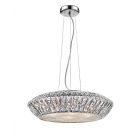 Impex Lighting LED1705/07/CH Armel 7 Light Polished Chrome And Crystal Pendant Ceiling Light