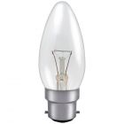 40W 35mm Clear Candle Lamp 230-240V BC/B22 2700K Warm White