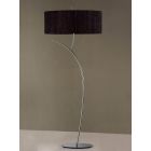 Mantra M1139/BS Eve Floor Lamp 2 Light E27, Polished Chrome With Black Oval Shade