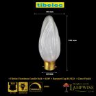 Tibelec 40W BC B22 40mm Flambeau Frosted Candle
