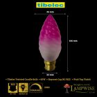 Tibelec 60W BC B22 46mm Twisted Large Candle Pink Top