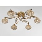 Diyas IL30966 Leimo French Gold/Crystal 6 Light Ceiling Light