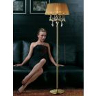 Diyas IL30066/SB Olivia Antique Brass/Crystal 3 Light Floor Lamp With Soft Bronze Shade