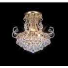Diyas IL30007 Pearl French Gold / Crystal 12 Light Semi Flush Ceiling Light