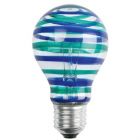 EGLO 85934 40W 240V ES E27 GLS Green & Blue Horizontal Stripes Coloured Hand Painted Light Bulb
