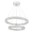 Dar Lighting ROM2550 Roma Double Tier Pendant Crystal Polished Chrome LED Dimmable