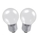 2x 60W 230V ES E27 45mm Golf Ball Round Opal Light Bulbs Twin Pack