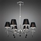 Mantra M0342 Siena Pendant Round 6 Light E14, Polished Chrome With Black Shades And Black Crystal