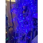 5m Indoor/Outdoor Ultra Bright Blue LEDs Icicle Lights on White Flex