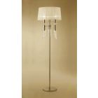 Mantra M3869FG Tiffany Floor Lamp 3+3 Light E27, French Gold With Cream Shade & Clear Crystal