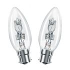 2x Halogen 35mm Clear Candle 30W = 37W BC/B22d Dimmable, Warm White