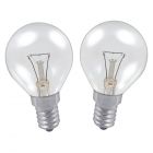 2x Philips 25W SES/E14 230V Dimmable Clear 45mm Golf Ball Light Bulbs (Twin Pack)