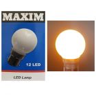 LED 1-2W 240V BC B22 G45 Golf Ball Round Yellow Light Bulb