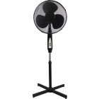 16" / 40 cm Pedestal Black Fan with Remote Control and Timer - Oscillating and Height Adjustable 3-Speed